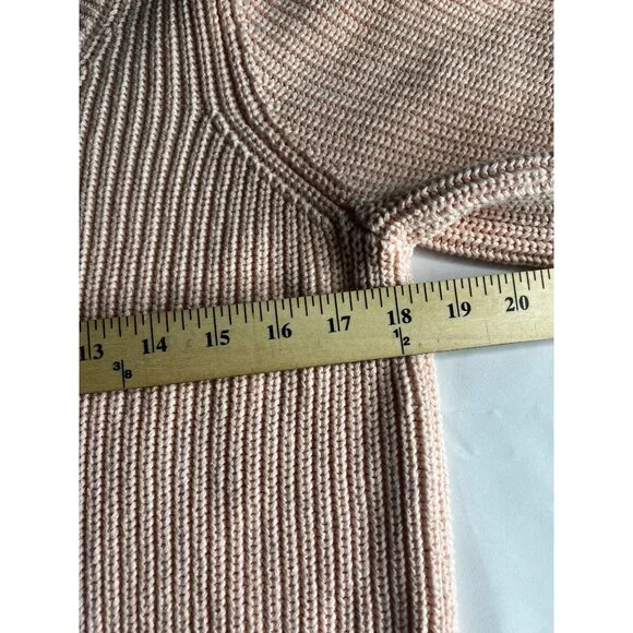 525 America V-Neck Puff Sleeve Knit Sweater Medium Womens Pink - Picture 7 of 17